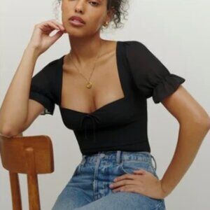 Reformation Delevan top black size 12